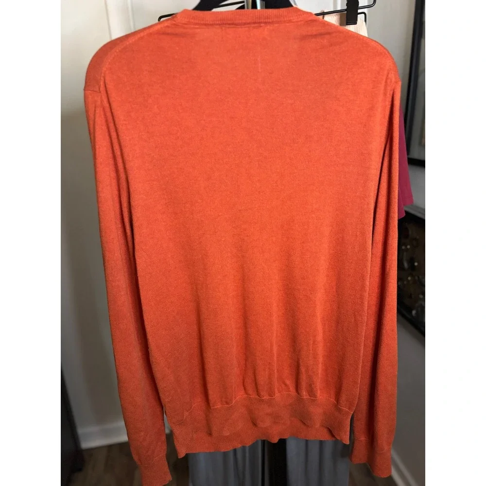 Banana Republic Luxury Blend Silk Cotton Cashmere Crewneck Sweater Orange Mens L